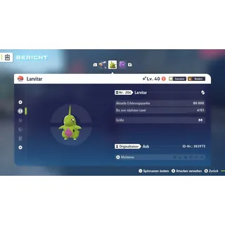 Shiny #247 Larvitar PVE ZA 6IV31 | Pokemon Legenden: Z-A