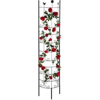 Relaxdays Rankgitter halbrund 42 x 180 x 19,5 cm Schwarz