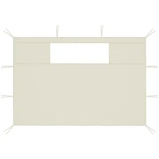 vidaXL Pavillon-Seitenwände mit Fenstern 2 Stück Creme 0,70 x 0,00 x 0,00 m
