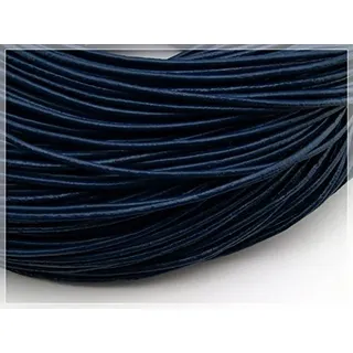 2 m echtes Lederband dunkelblau 2 mm