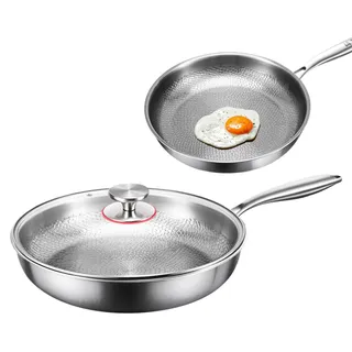 Generisch Antihaft Pfanne, Pfanne Für Pfannkuchen Mit Deckel, Mehrzweck Antihaft Kochgeschirr Titan Gehammerter Pfanne Für Induktionskochfeld Camping Kochen