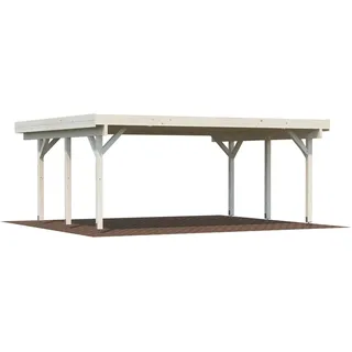 Doppel-Carport 600 x 512 cm Transparent tauchgrundiert