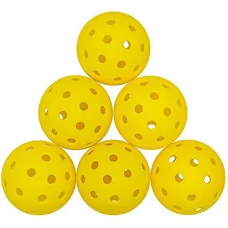 KOFULL 6 Pack Pickleball-Bälle with 40 Holes-6 Pack with Great Durability, Bounce Meet USAPA Requirement Pickleball Balls Yellow