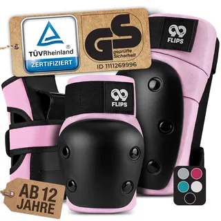 99flips Inliner Schoner Erwachsene mit GS [6er Set] DIVE - M in Pink - Schoner Inliner Damen schützer erwachsene - Knieschoner Kinder 12 Jahre protektoren Skateboard