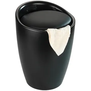 Wenko Badhocker mit Wäschesammler Candy 24229100 schwarz matt,