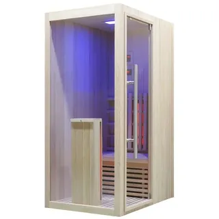WELCON Infrarotkabine Easytherm Solo Wärmekabine Hemlock für 1 Person Vollspektrum Strahler, BxTxH: 90,00 x 124,50 x 200 cm weiß