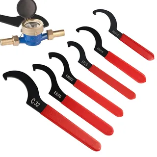 Trendecor 6 Stück C Hakenschlüssel Set, Verstellbarer Hakenschlüssel für Graviermaschinen mit Rutschfestem Griff gewindefahrwerk Anziehen oder Lösen von Nuss zum Anziehen oder Lösen von Nuss