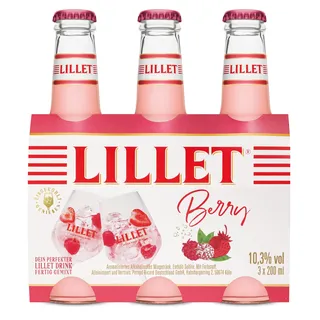 Lillet Berry, vorgemischter Drink aus Lillet Blanc, Erdbeer- & Himbeer-Aromen, fruchtiger Aperitif, aromatisiertes alkoholisches Mixgetränk, 3 x 200ml