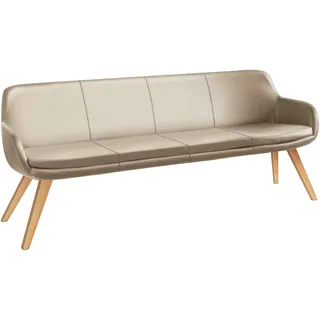 Musterring Essbank MUSTERRING "Tavia", beige (sand, eiche bianco), B:200cm H:87cm T:66cm, Sitzbänke, Essbank, Stativgestell aus Eiche bianco massiv, Breite 180, 200 oder 220 cm