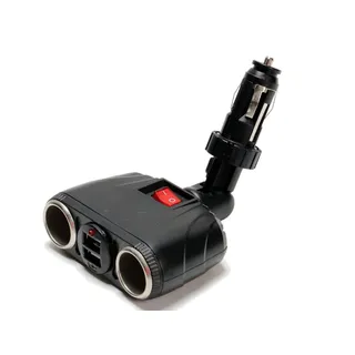 All Ride KFZ USB-Adapter KFZ-Adapter Zigarettenanzünderstecker zu Zigarettenanzünder, Auto 2-fach Steckdosen Verteiler schwarz