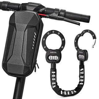 HEETA E Scooter Schloss Zahlenschloss mit Tasche, 8mm Fahrradschloss Hohe Sicherheit, e Roller Schloss Handschellenschloss, Kettenschloss Fahrrad Zubehör Bike Lock für E-Scooter Fahrräder Motorrad
