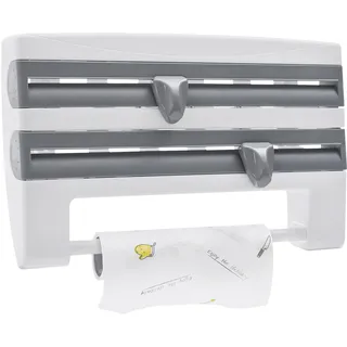 Wandrollenhalter, 39 * 10 * 24cm HIPS Küchenrollenhalter, Frischhaltefolienspender Alufolienspender Papierhandtuchhalter Wand