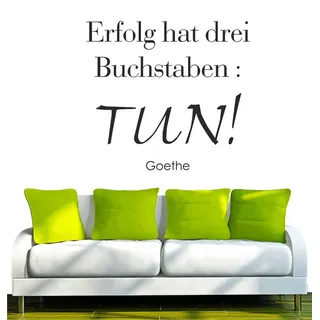 INDIGOS UG Wandtattoo Wandtattoo - Wandaufkleber - w014 Spruch Goethe Erfolg schwarz 96 cm