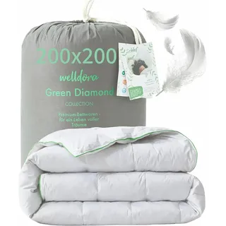 welldora Komfort Bettdecke 200x200 Sommer | Extraweiche Federn & Daunen