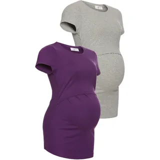 NEUN MONATE neun 9 monate Umstandsshirt in lila/graumeliert | Gr.: 44-46