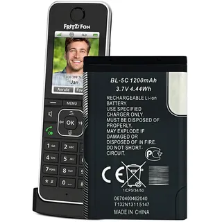 MUKUZI AKKU Compatible with AMV Fritz!Fon C6 Telekom Sinus 806, Snom M65, Telefunken FHD 170/5 Smartphone Phone (Replacement for A051 BL-5C)
