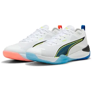 Puma Eliminate Nitro 4 Game On Handballschuhe Unisex - PUMA white/glowing red/ultra blue
