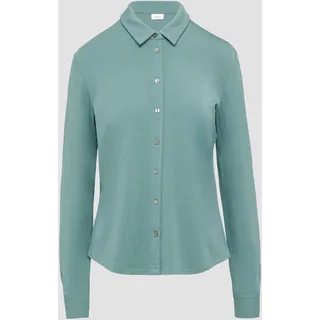 S.Oliver - Jersey-Bluse mit Hemdkragen und Knopfleiste, Damen, Blau, 40