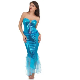 JADEO Partyanzug Edles Meerjungfrau Damen-Kostüm blau blau S