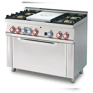 ALL PLATE Gas + 4 Brenner mit Elektro-Multifunktions-Backofen. Abmessungen 100x60 h90 cm. Modell TPFM4-610GEM