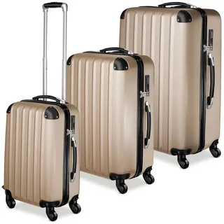 Tectake Koffer-Set 3-tlg. beige