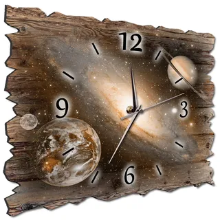Bilder-Manufaktur BM Holz Funk Quarz Quarzwanduhr Wanduhr Funkwanduhr Funkwanduhren Funkuhr Funkuhren kein Ticken lautlos geräuschlos leise modern ohne Tickgeräusche groß XXL H1e-9844
