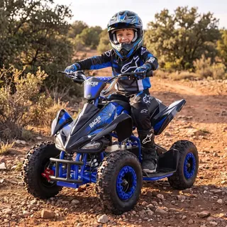 ACTIONBIKES MOTORS Actionbikes Racer 1000 Watt Pocket Kinderquad Pocketbike ATV (Schwarz/Blau)