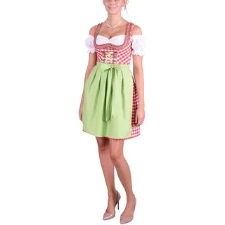 Dirndl Set Trachtenkleid 480GT Rot Weiß kariert 34 - 34