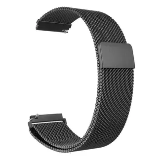 LYYLTX Edelstahl Mesh Uhrenarmband Metall Schnellverschluss Magnetverschluss Einstellbar Ersatz Armband Smartwatch Edelstahlarmband Breite16mm/18mm/20mm/22mm/24mm Für Damen Herren (20mm,Schwarz) - 20mm