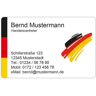 EUROPRINT24 100 Visitenkarten, laminiert, 85 x 55 mm, inkl. Kartenspender - Design Deutschland