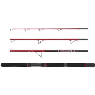 Penn Squadron III Reiseboot-Spinnrute, Angelrute, Meeresangeln, Salzwasserangeln, salzwasserfeste Komponenten, ideal für Dorsch, Pollack, Heilbutt und mehr, Unisex, Rot, 2,10 m, 150–400 g