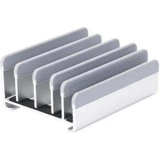 Elestoria Mehrere Laptop-Halterung vertikal,Verstellbarer Laptop-Ständer für 5 Geräte, Laptops, Tablets und Handys (bis zu 17.3 Zoll) Geschlossener vertikaler Laptop-Ständer für den Schreibtisch