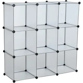 Estexo Regalsystem Würfelregal Steckregal 9 Fächer Stufenregal DIY Regal Kunststoff