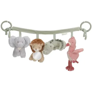 Little Dutch Kinderwagenkette mit Figuren - Spielzeug zum Aufhängen für Kinderwagen und Babyschale - für Babys ab der Geburt - Unisex - Safari Friends - grün