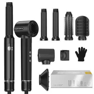 UKLISS 7 in 1 Pro-Hairstyler, Haarstyler & Föhn Set mit 1400 Watt Hair Dryer, Lockenstab Automatisch, Haarglätter, Airbrush, Rundbürste, Multistyler Haarstyling Geschenke Set für Frauen Styling