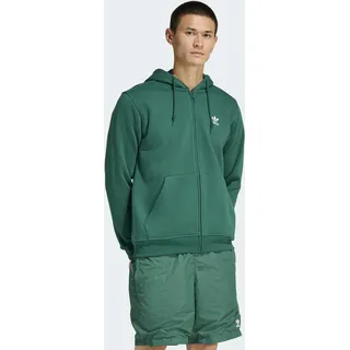adidas Kapuzensweatshirt ADIDAS ORIGINALS "TREFOIL ESSENTIALS", Herren, Gr. S, collegiate grün, Obermaterial: 70% Baumwolle, 30% Polyester, angesetztes Bündchen, Sweatshirts, Full Zip Hoddie, Kapuzenpullover, Kapuzenjacke mit Reißverschluss