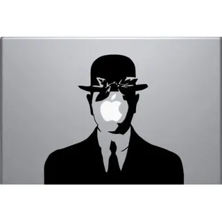 Laptop-Aufkleber Rene Magritte Sohn des Mannes Aufkleber Macbook Abziehbild Kunst Apfel von Wall4stickers