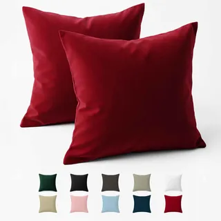 Dreamzie Kissenbezug Renforcé 60 x 60 cm Burgunderrot