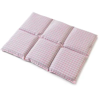 GIRAFFENLAND Bio-Dinkelkissen groß 6-Kammer 40x30cm - Bio Füllung & Bio Stoff rosa-weiß - Wärmekissen Körnerkissen