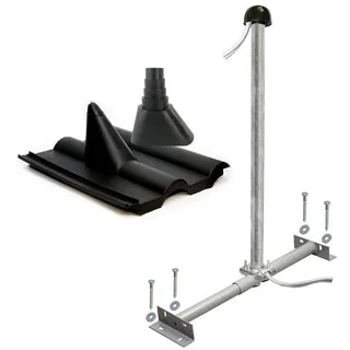 PremiumX BASIC Dachsparrenhalter-Montageset 100cm Mast Sparrenhalter für Satellitenschüssel Satelliten-Antenne SAT