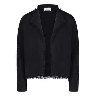 Cartoon Strickjacke mit Fransen Schwarz 36