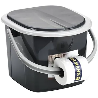 BranQ Campingtoilette 1305 Toiletteneimer, Reise WC Toilette Toiletteneimer Eimer 15,5L schwarz