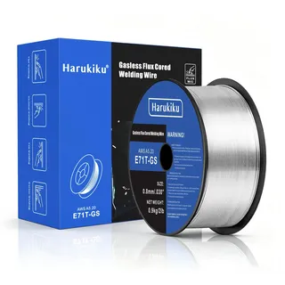 HARUKIKU Fülldraht 0.8mm Nettogewicht 0.9KG - E71T-GS Schweißdraht für Fülldraht Schweißgerät ohne Gas, Drahtrolle D100, 1 Rollen