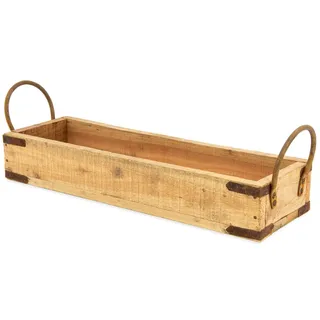 Blümelhuber Deko Holz - Tablett Braun - Groß - Vintage - Mit Henkel