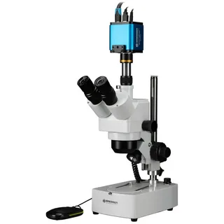 BRESSER BRESSER Advance ICD 10x-160x Zoom-Stereomikroskop mit MikroCam PRO HD... Auf- und Durchlichtmikroskop weiß