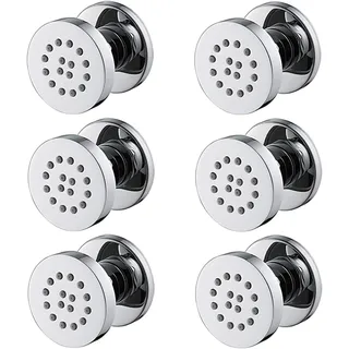 SXLSZ 6 Pcs Seitenbrausen Dusche 2 Zoll Massagedüse Messing Seitenbrause Brause Einstellbar Seitenbrause Dusche Wandbrause Wanddüse Regenbrause Shower Dusche Jet,Round