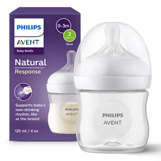 Philips AVENT Natural Response Babyflasche – Babyflasche, 125 ml, für Neugeborene ab 0 Monaten, BPA-frei (Modell SCY900/01)