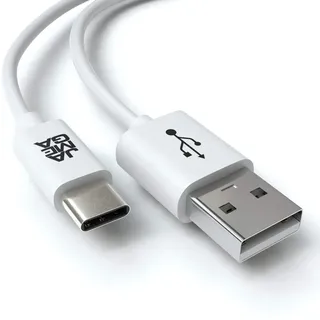 JAMEGA – 2m USB Typ C Kabel Weiß | 3A USB C Ladekabel und Datenkabel Fast Charge Snyc schnellladekabel kompatibel mit Samsung Galaxy S10/S9/S8+, Sony Xperia XZ, Huawei P30/P20