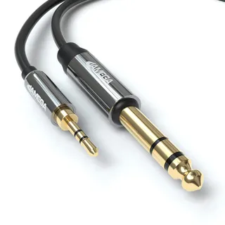 JAMEGA- 3.5mm Klinke auf 6.35mm Klinke Kabel 5m | 6,35mm Klinkenstecker auf 3,5mm Klinkenstecker Aux Adapter Stereo Audio Kabel kompatibel mit Gitarre, Mischpult, Mikrofon, Recorder, Verstärker usw.