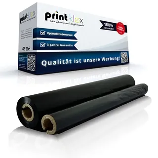 Print-Klex Thermorolle kompatibel für Brother Fax V1 Fax T102 Fax T104 Fax T106 Fax T7Plus Fax T72 Fax T74 Fax T76 Fax T78 PC 72RF Black BK - Eco Plus Serie Thermotransfer Rolle Thermo Rolle Fax Rolle